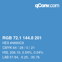 Color code: RGB 72.1 144.8 201 | qconv.com