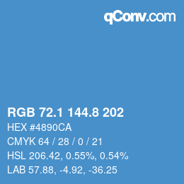 Color code: RGB 72.1 144.8 202 | qconv.com