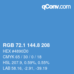 Color code: RGB 72.1 144.8 208 | qconv.com