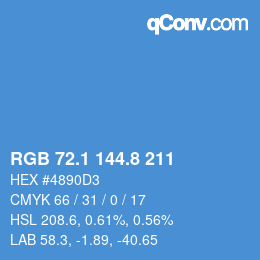 Color code: RGB 72.1 144.8 211 | qconv.com