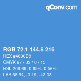 Color code: RGB 72.1 144.8 216 | qconv.com