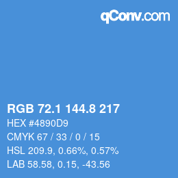 Color code: RGB 72.1 144.8 217 | qconv.com
