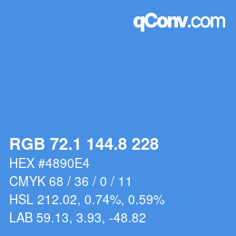 Color code: RGB 72.1 144.8 228 | qconv.com