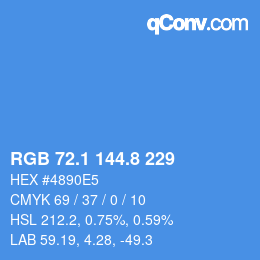 カラーコード: RGB 72.1 144.8 229 | qconv.com