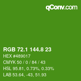カラーコード: RGB 72.1 144.8 23 | qconv.com