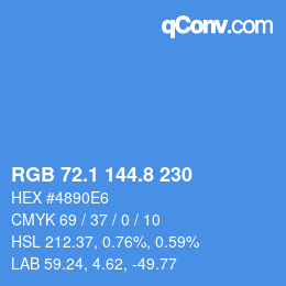 Color code: RGB 72.1 144.8 230 | qconv.com