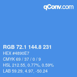 Código de color: RGB 72.1 144.8 231 | qconv.com