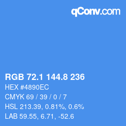 Color code: RGB 72.1 144.8 236 | qconv.com