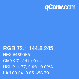 Color code: RGB 72.1 144.8 245 | qconv.com