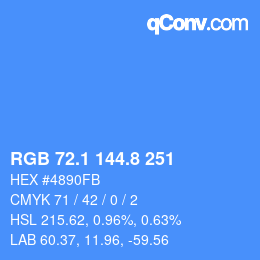 Color code: RGB 72.1 144.8 251 | qconv.com