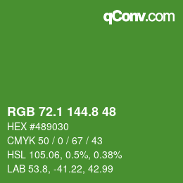 カラーコード: RGB 72.1 144.8 48 | qconv.com