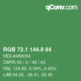 カラーコード: RGB 72.1 144.8 84 | qconv.com