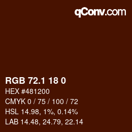 カラーコード: RGB 72.1 18 0 | qconv.com