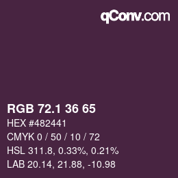 カラーコード: RGB 72.1 36 65 | qconv.com