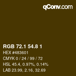 Farbcode: RGB 72.1 54.8 1 | qconv.com