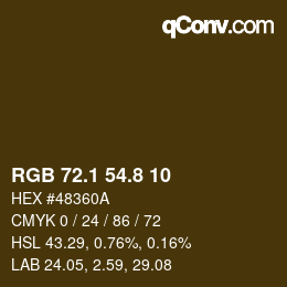 Color code: RGB 72.1 54.8 10 | qconv.com