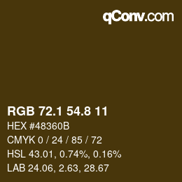 Color code: RGB 72.1 54.8 11 | qconv.com