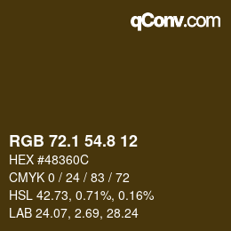 カラーコード: RGB 72.1 54.8 12 | qconv.com