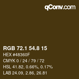 カラーコード: RGB 72.1 54.8 15 | qconv.com