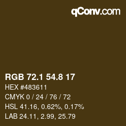 カラーコード: RGB 72.1 54.8 17 | qconv.com