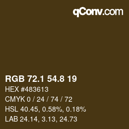 Color code: RGB 72.1 54.8 19 | qconv.com