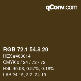 Color code: RGB 72.1 54.8 20 | qconv.com