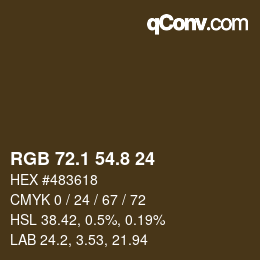 Color code: RGB 72.1 54.8 24 | qconv.com