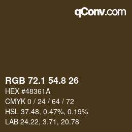 Color code: RGB 72.1 54.8 26 | qconv.com