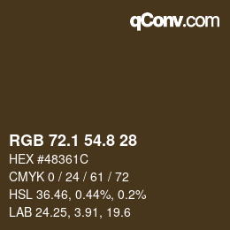 Color code: RGB 72.1 54.8 28 | qconv.com