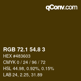 Color code: RGB 72.1 54.8 3 | qconv.com