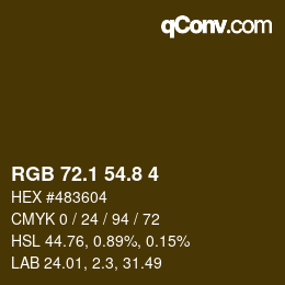 Color code: RGB 72.1 54.8 4 | qconv.com