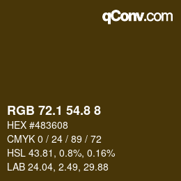 Color code: RGB 72.1 54.8 8 | qconv.com