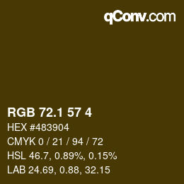 カラーコード: RGB 72.1 57 4 | qconv.com