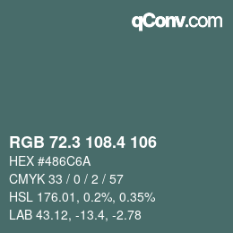 カラーコード: RGB 72.3 108.4 106 | qconv.com