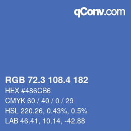 カラーコード: RGB 72.3 108.4 182 | qconv.com