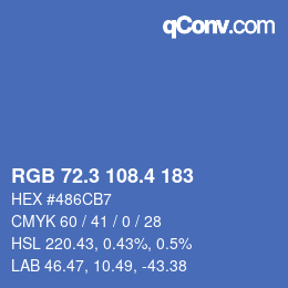 カラーコード: RGB 72.3 108.4 183 | qconv.com