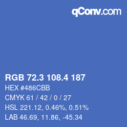 カラーコード: RGB 72.3 108.4 187 | qconv.com