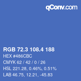 カラーコード: RGB 72.3 108.4 188 | qconv.com