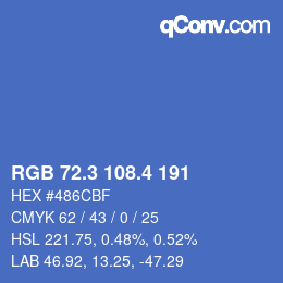 カラーコード: RGB 72.3 108.4 191 | qconv.com