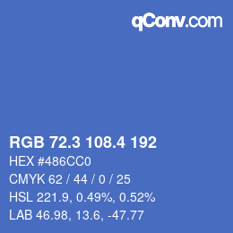 カラーコード: RGB 72.3 108.4 192 | qconv.com