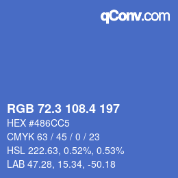カラーコード: RGB 72.3 108.4 197 | qconv.com