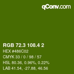 カラーコード: RGB 72.3 108.4 2 | qconv.com