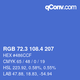 カラーコード: RGB 72.3 108.4 207 | qconv.com