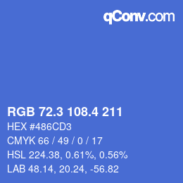 カラーコード: RGB 72.3 108.4 211 | qconv.com