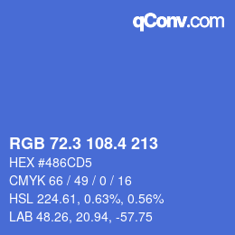 カラーコード: RGB 72.3 108.4 213 | qconv.com