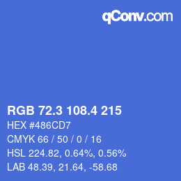 カラーコード: RGB 72.3 108.4 215 | qconv.com