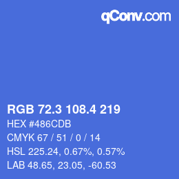 カラーコード: RGB 72.3 108.4 219 | qconv.com