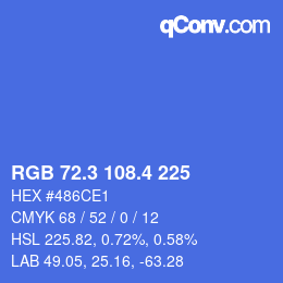 カラーコード: RGB 72.3 108.4 225 | qconv.com