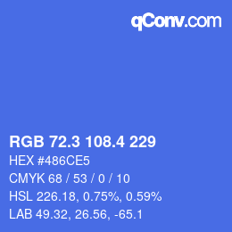カラーコード: RGB 72.3 108.4 229 | qconv.com