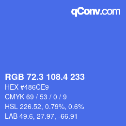 カラーコード: RGB 72.3 108.4 233 | qconv.com